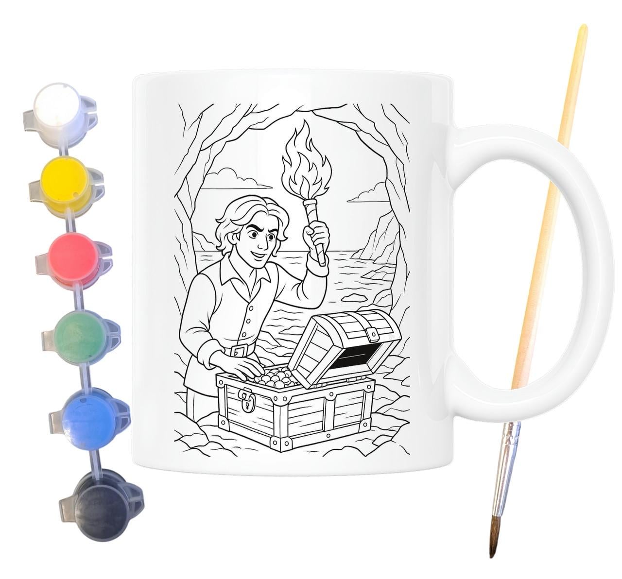 Набор для творчества кружка раскраска Граф Монте-Кристо по мотивам книги Александра Дюма 330 мл Белый (КР0202)