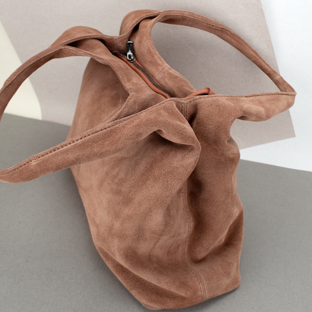 Сумка-шопер жіноча замшева Virginia Conti 03790 Темно-рудий (2385344858) - фото 3 Сумка-шопер жіноча замшева Virginia Conti 03790 Темно-рудий (2385344858) - фото 3