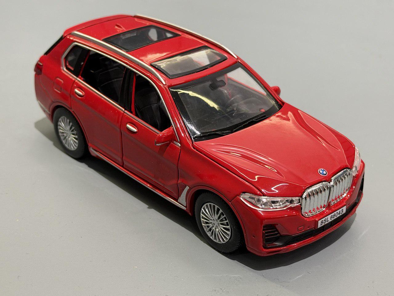 Машинка АвтоМир BMW X7 Series металл 1:32 резиновые колеса 16 см Красный (AP-1997)