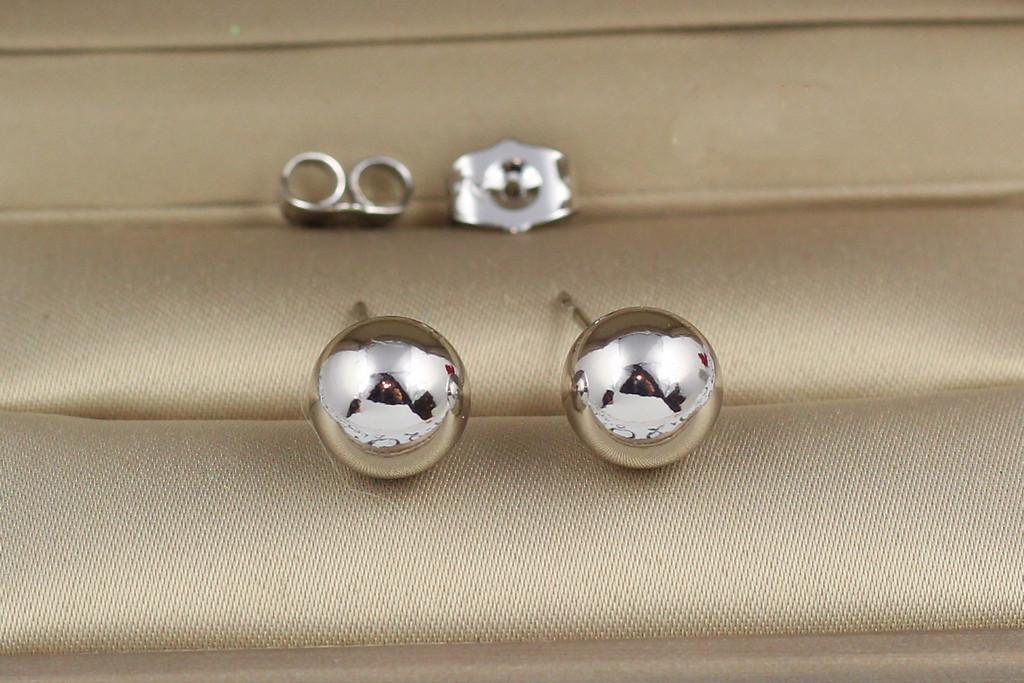 Серьги гвоздики Xuping Jewelry Шарики 8 мм Серебристый