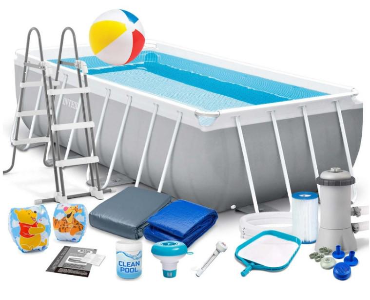 Бассейн каркасный прямоугольный Intex 26792 488x244x107 см Серый (DM-26792-17W1)