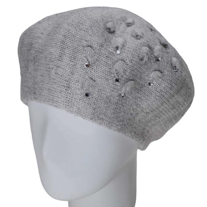 Берет женский Lirus Капри двойной шерстяной Светло-серый (118911)