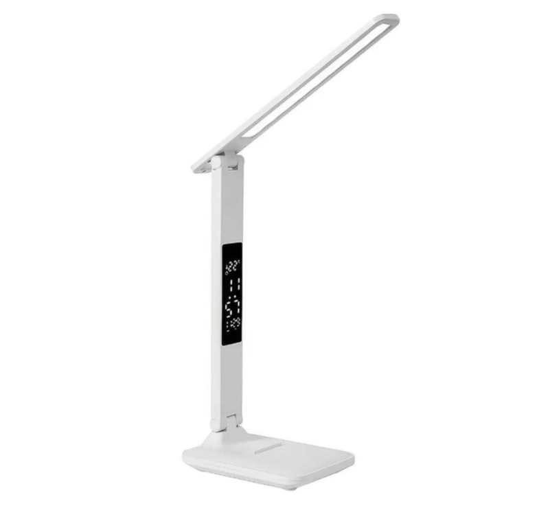 Настольная лампа 868S LED с часами аккумуляторная (45182-868S_300)