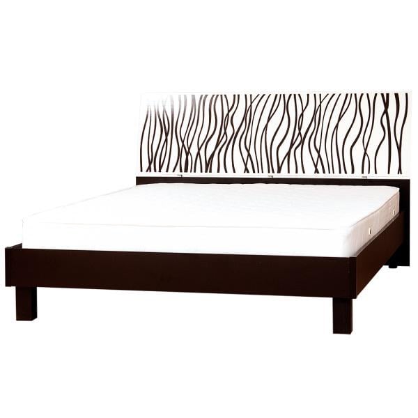 Кровать классическая двуспальная Світ Меблів 160х200 см cм из ДСП Бася Новая Нейла Черный/Белый Кровать классическая двуспальная Світ Меблів 160х200 см cм из ДСП Бася Новая Нейла Черный/Белый