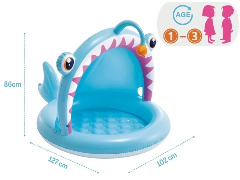 Дитячий басейн Intex з навісом та надувним дном - фото 2 Дитячий басейн Intex з навісом та надувним дном - фото 2
