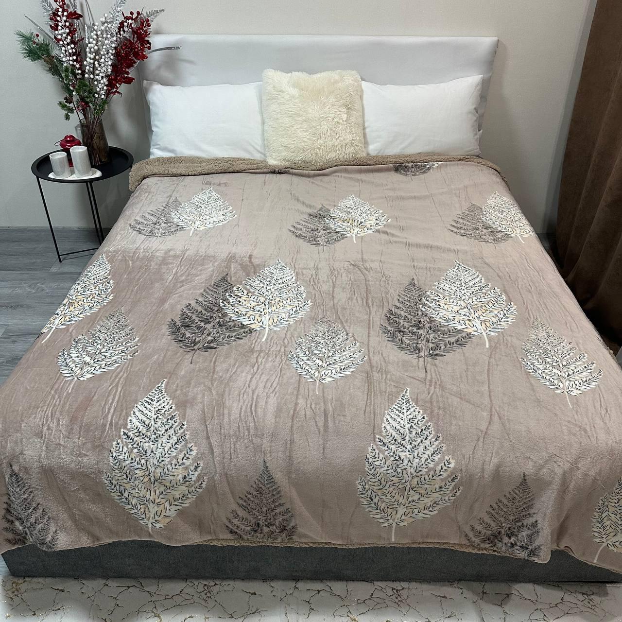 Плед-покрывало двухсторонняя 200х220 см Кофейный (30231081) - фото 10