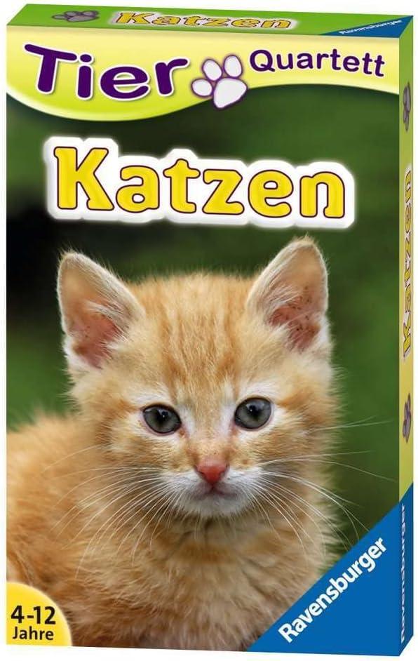 Игра карточная Породы кошек Ravensburger Tierquartett Katzen немецкая версия 32 породы кошек 3–6 игроков (SKU-217)