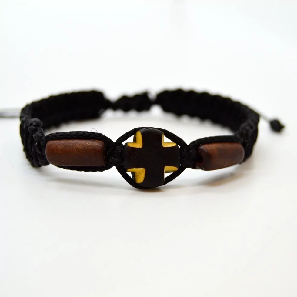 Браслет плетений з різьбленим хрестом та молитвами (1752-024)