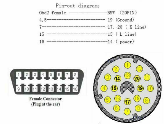 Перехідник OBD2 16 pin для BMW 20 pin (CXU2001) - фото 2