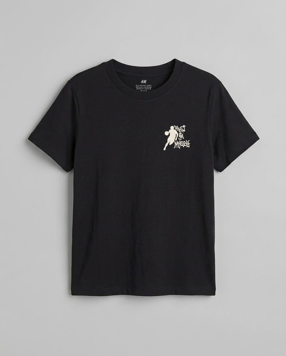 Футболка дитяча для хлопчика H&M 134-140 см Чорний (25072410A5) Футболка дитяча для хлопчика H&M 134-140 см Чорний (25072410A5)