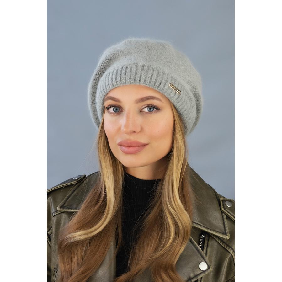 Берет женский из шерсти кролика Braxton 7234 one size Серый