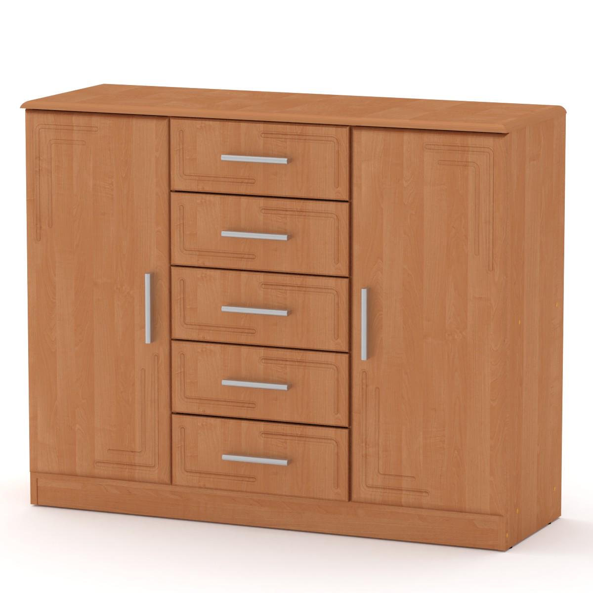 Комод для вещей Компанит 5+2 МДФ Ольха