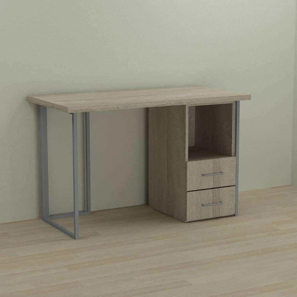 Письмовий стіл Ferrum-decor Отто ДСП 32 мм 75x140x60 см Сірий/Дуб Сонома (FRD-101507)