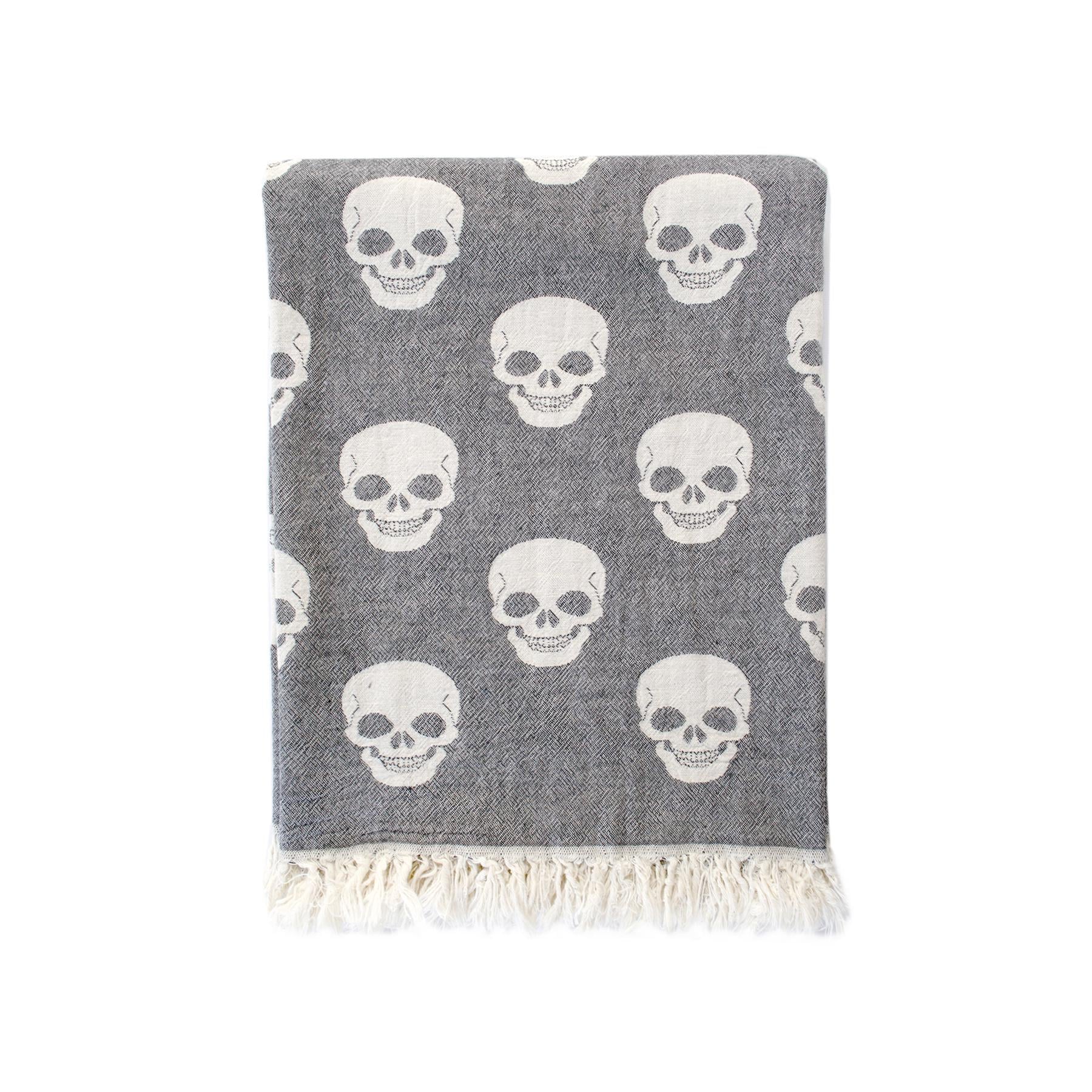 Полотенце Lotus Home Pestemal Skull 270 г/кв. м 90х160 см Black