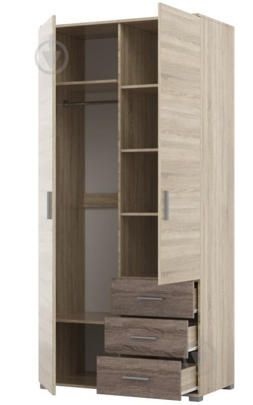 Распашной шкаф с ящиками Эверест Бриз ШП-4 сонома трюфель