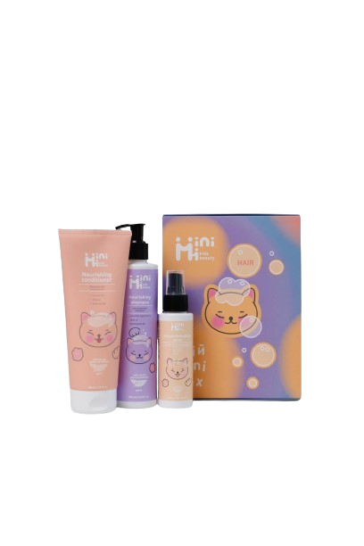 Набор для волос MiniMi Mini Box шампунь кондиционер спрей для легкости расчесывания (160304) Набор для волос MiniMi Mini Box шампунь кондиционер спрей для легкости расчесывания (160304)