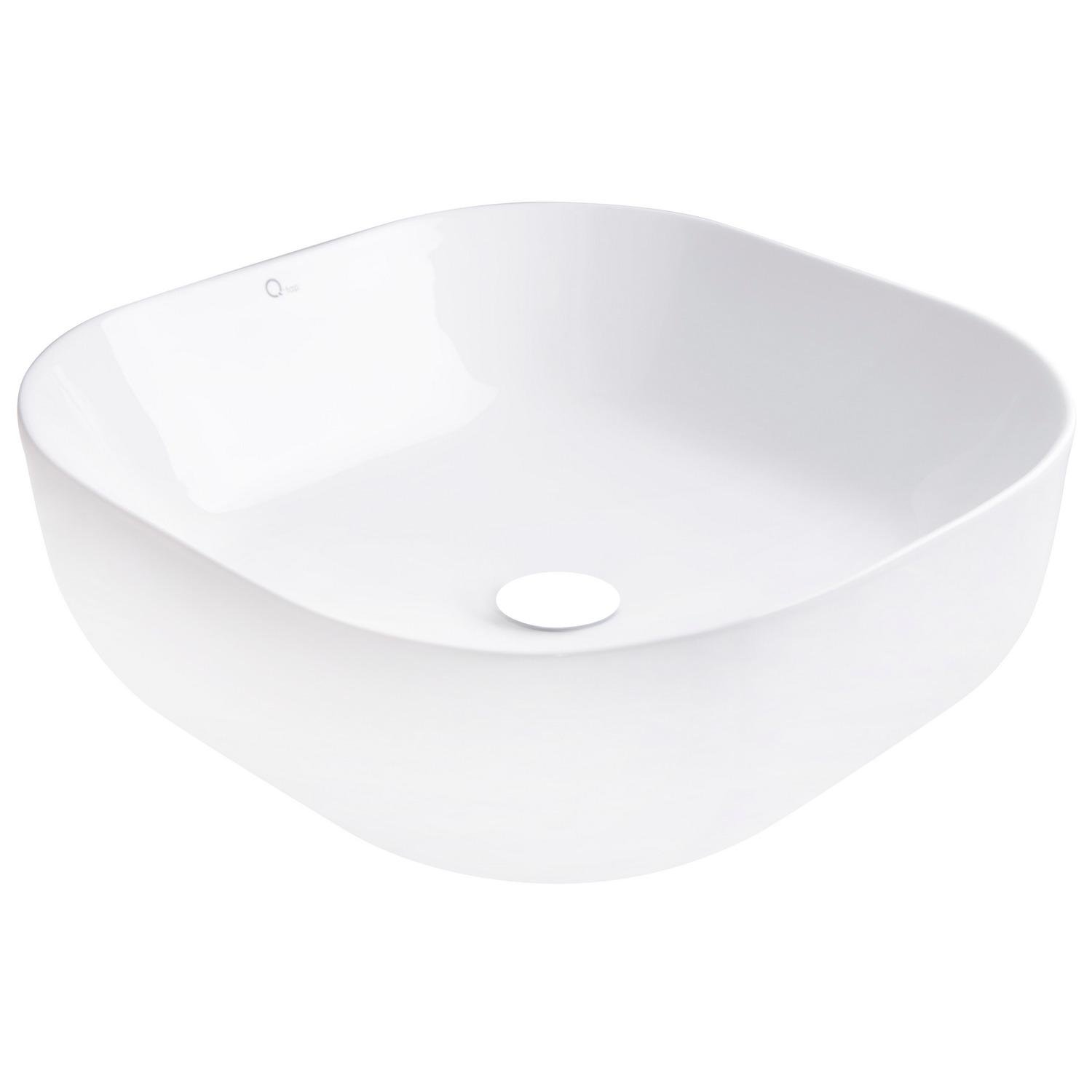 Умывальник накладной Q-tap Kolibri QT1011K396WN 420x420x140 мм Белый (235456)