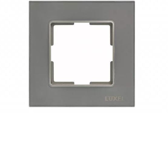 Рамка для розеток одинарная горизонтальная JAZZ стеклянная Graphite pearl (0721) (0721)