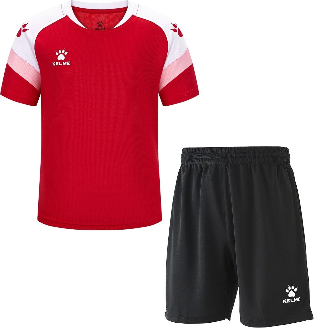 Комплект футбольной формы детский KELME BRAVO 150 см Красно-черный (7351TX3093.9610_8351ZB3143.9000)