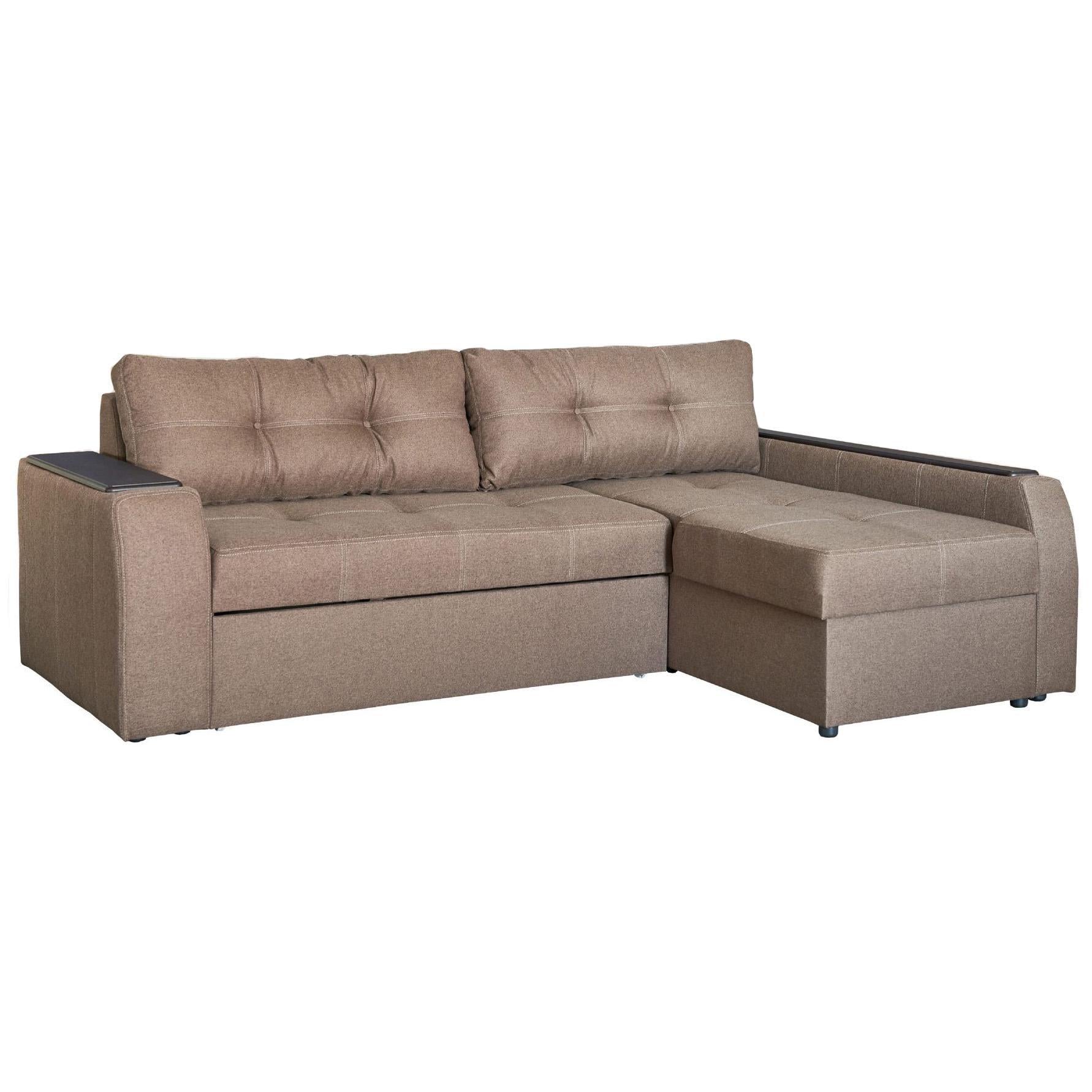 Диван угловой раскладной Мебель-Сервис Дина дельфин ДСП/металл ткань Хит Коричневый