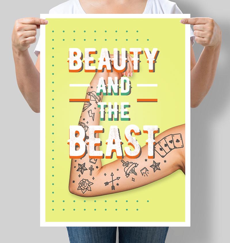 Постер "Beauty and the beast" 42х60 см (М098)