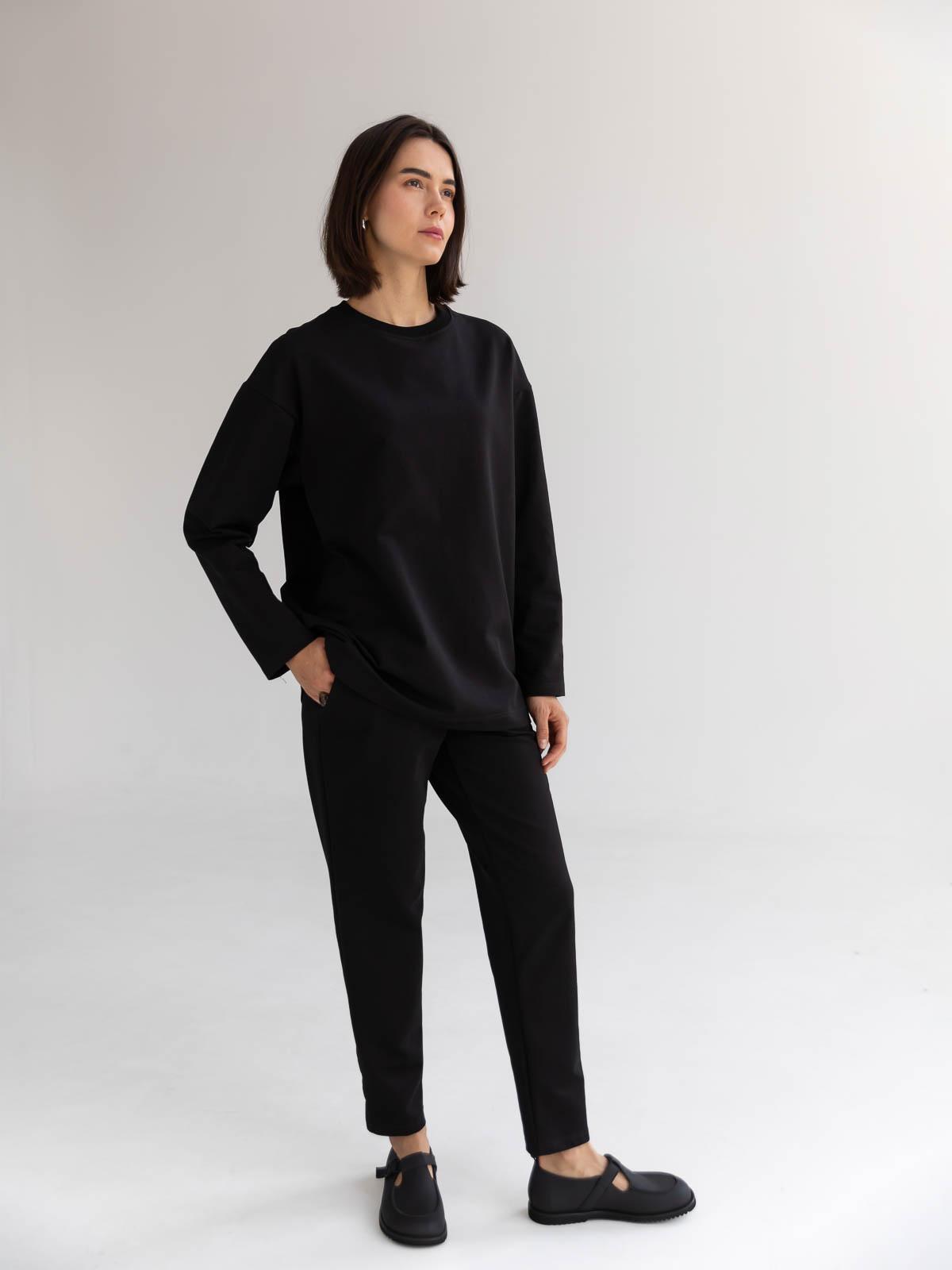 Лонгслів жіночий базовий oversize FROMUS M/L Чорний (2638-2) - фото 3 Лонгслів жіночий базовий oversize FROMUS M/L Чорний (2638-2) - фото 3