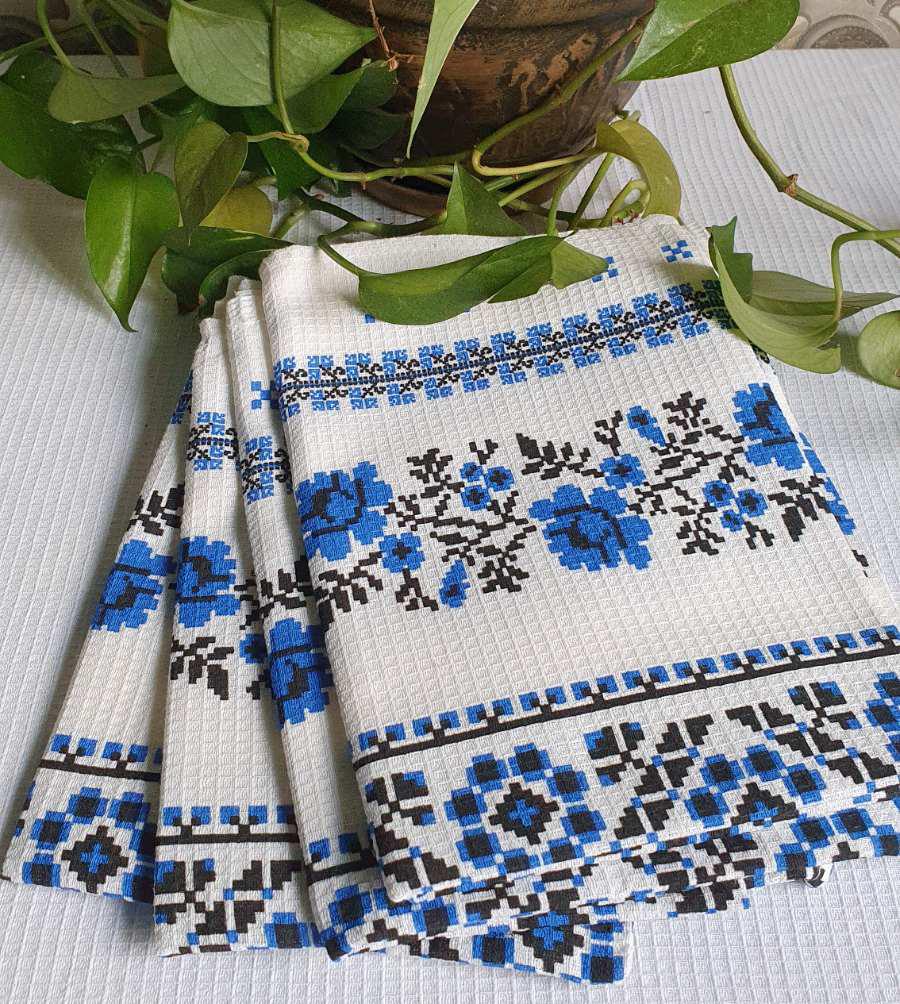 Набор кухонных вафельных полотенец 50x35 см и 50х70см 156692-ML2B Голубой - фото 2