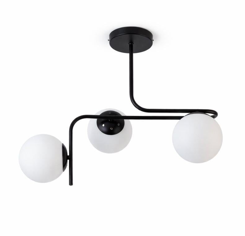 Потолочная люстра на 3 плафона Valeso 5177-3 для гостиной и спальни Черный