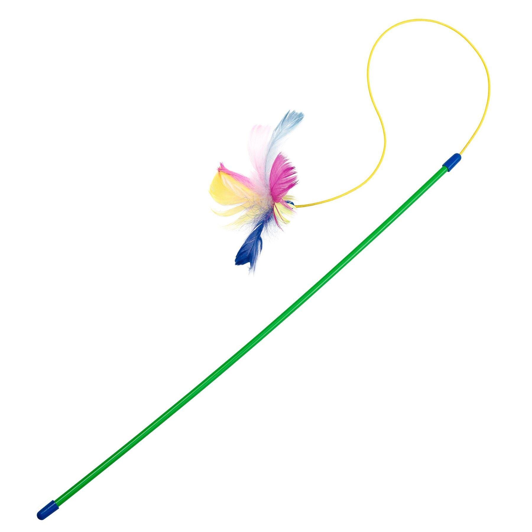 Игрушка для кота Природа Палочка с перьями на резинке (PR240443)