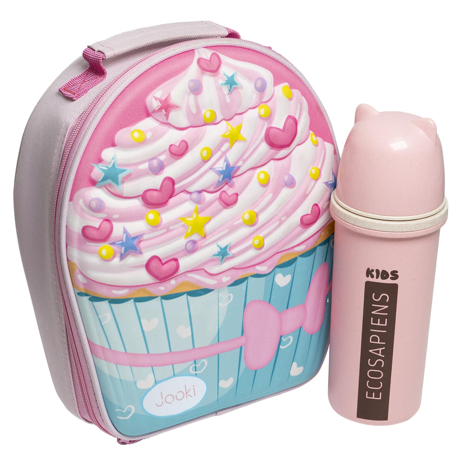 Ланч набор Jooki Cupcake K из ЭКО материала Розовый Ланч набор Jooki Cupcake K из ЭКО материала Розовый