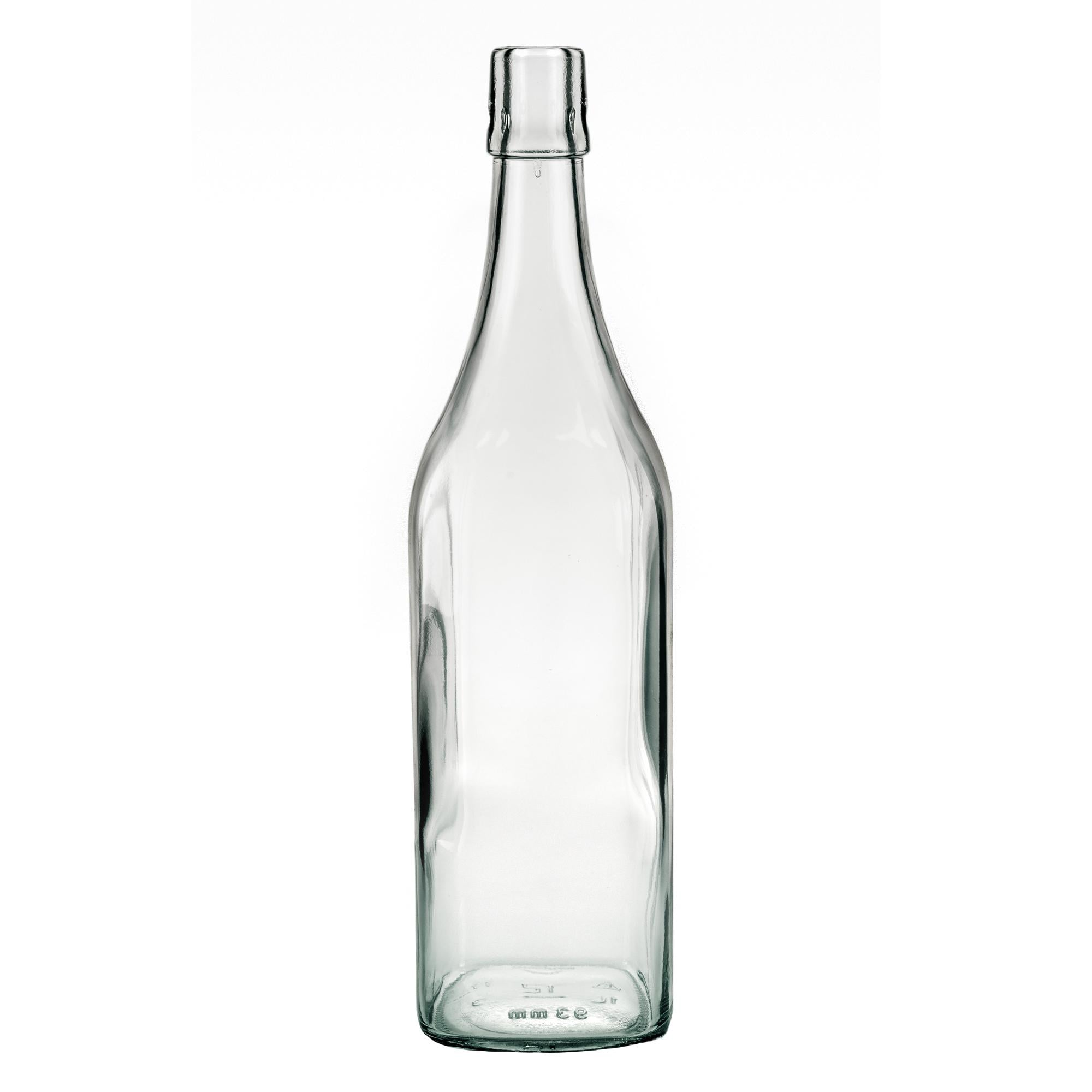 Пляшка скляна KW 1000 з корком для горілки/віскі/алкоголю/компотів 1000 мл 35 шт. (4009)