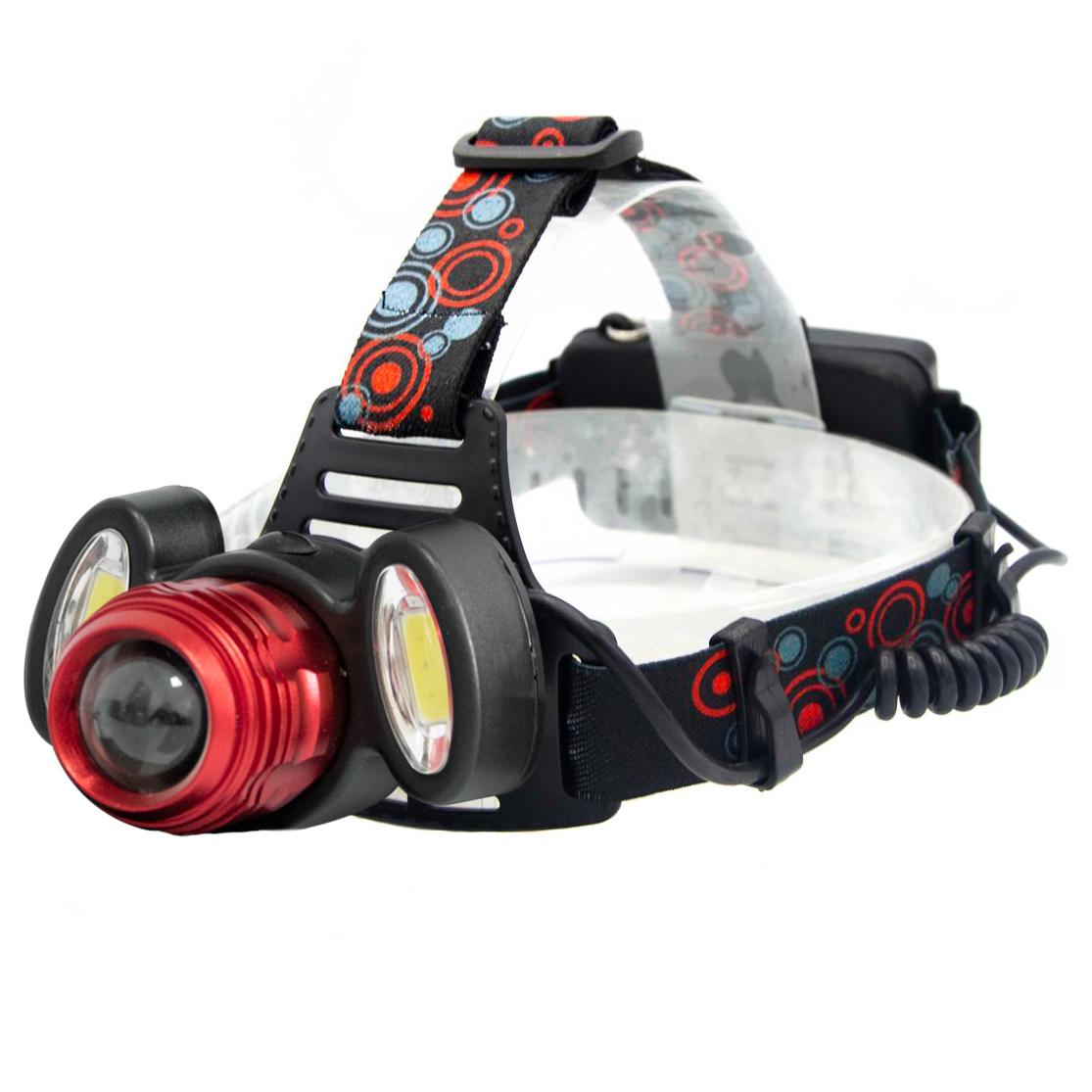 Ліхтар налобний акумуляторний 2х18650 BL-C862-T6 COB Чорний/Червоний (1009090-Red)