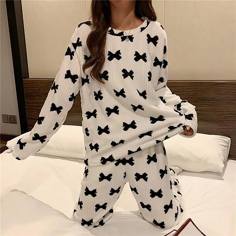 Комплект женской пижамы 2023 Bow XL White/Black (675408c03d47575618588cd0) - фото 4