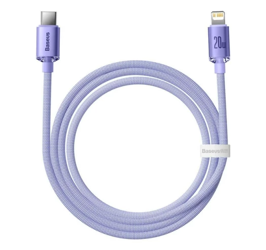 Кабель BASEUS Crystal Shine Series Fast Charging Data Cable Type-C to iP 20 W 1,2 м Purple - фото 5