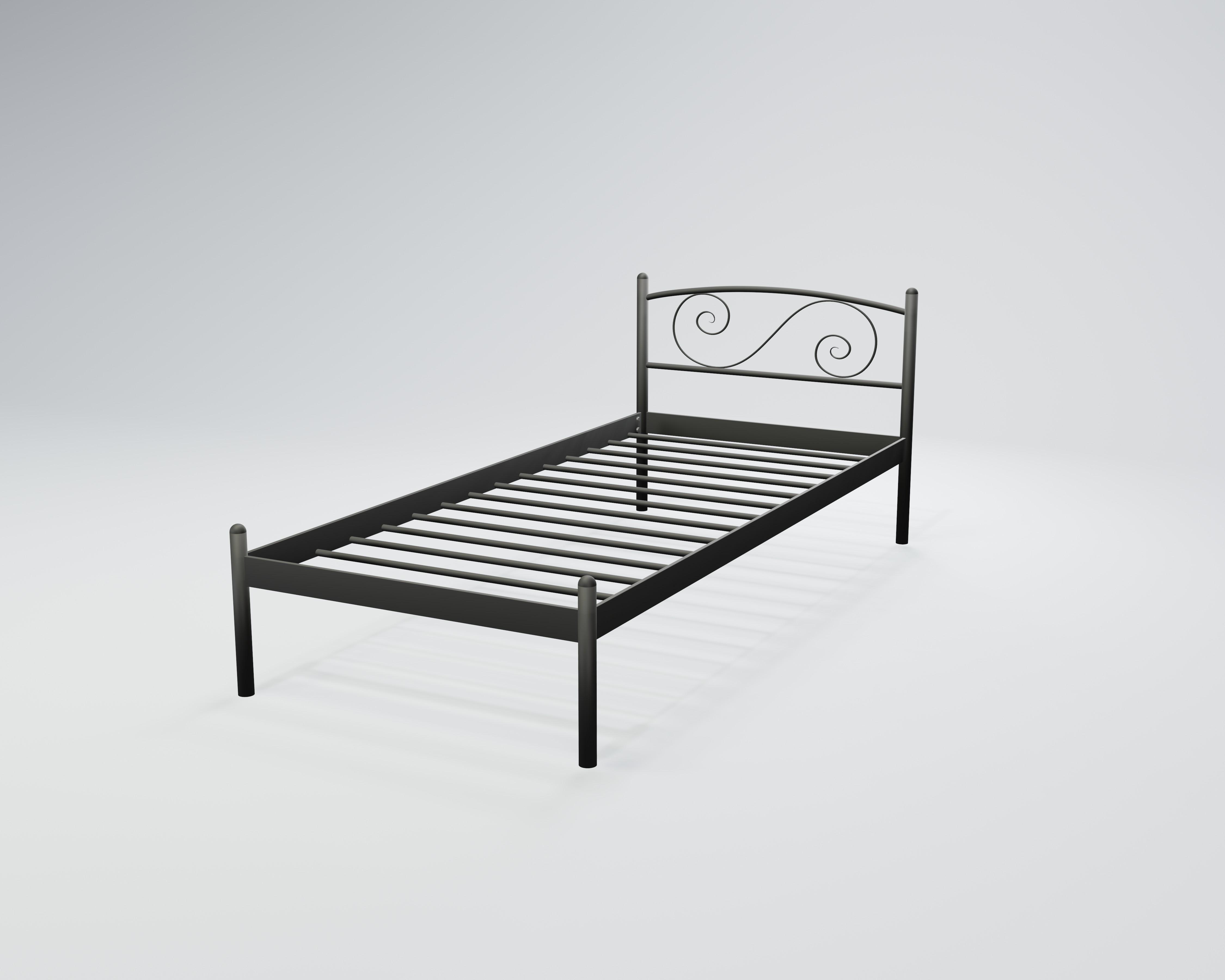 Кровать металлическая Виола Мини 90x190 см Черный бархат