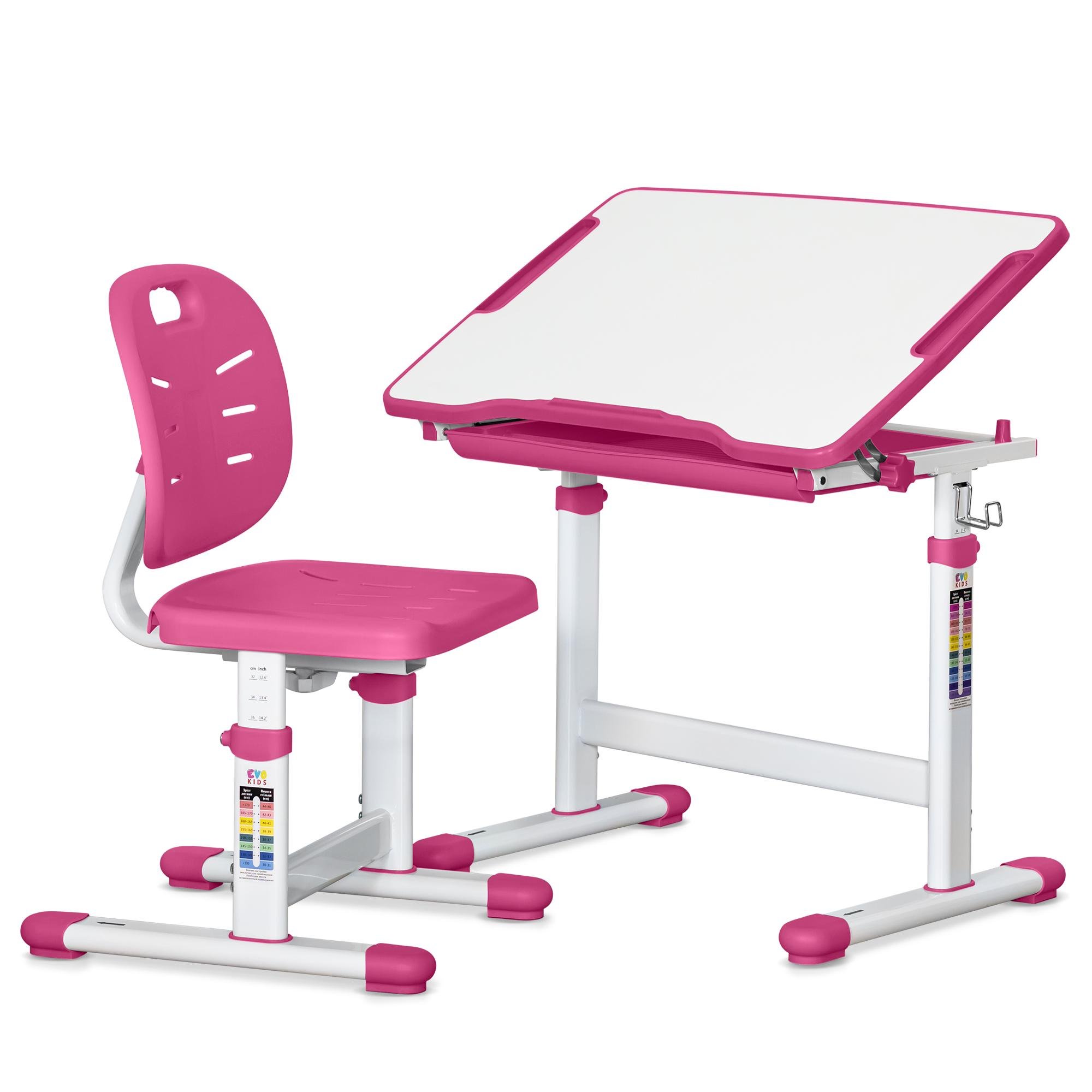 Комплект стіл та стілець Evo-kids Evo-05 Ergo Pink (Evo-05 Ergo PN) - фото 1