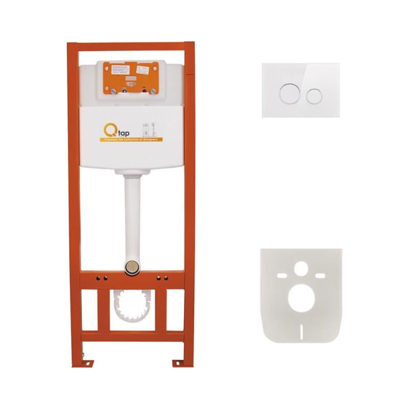 Набор инсталляция 4в1 Q-tap Nest ST с круглой панелью смыва QT0133M425V1164GW