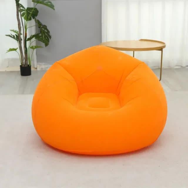 Кресло-пуфик надувное для отдыха KR-1 110x110x85 см Оранжевый (28329461)