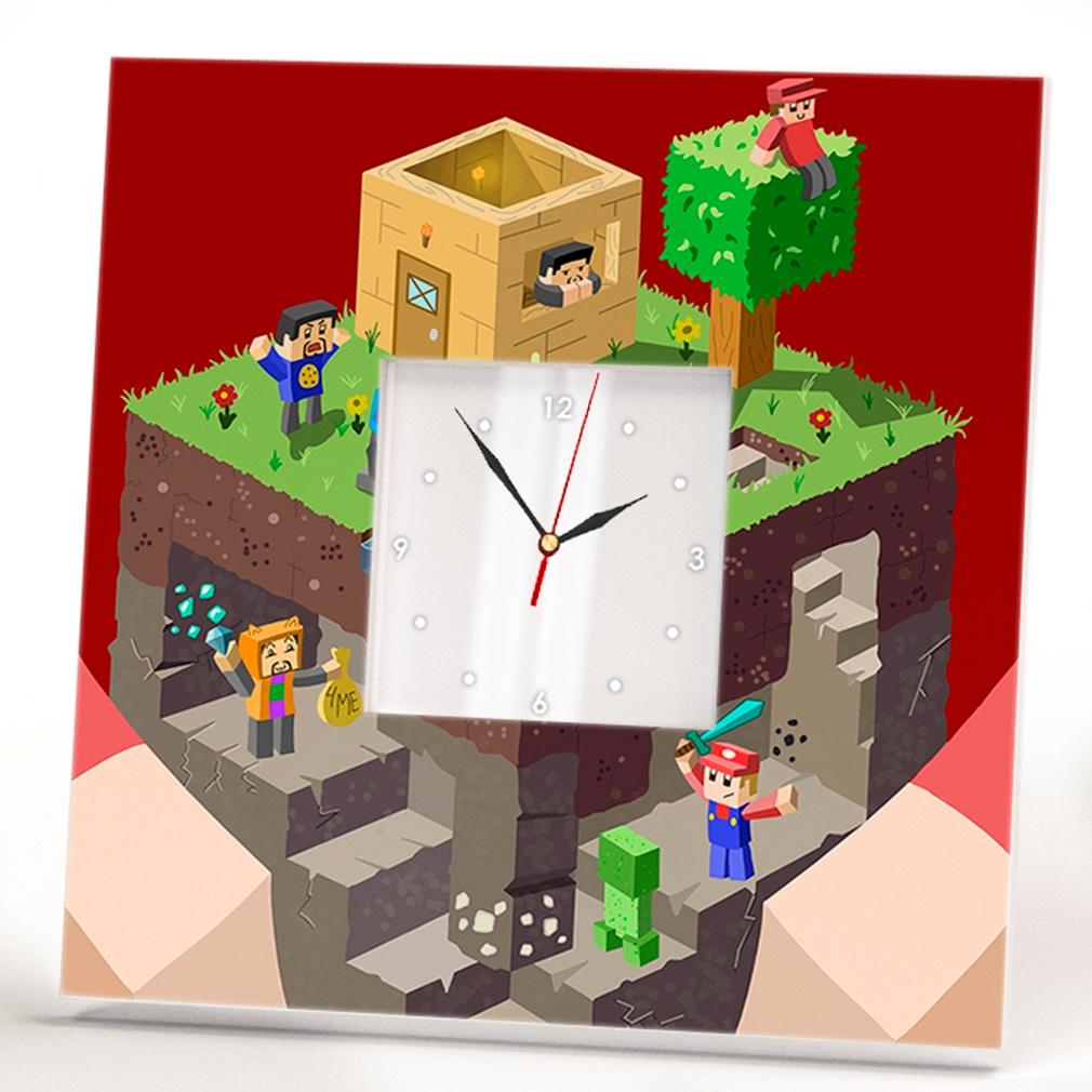 Часы "Майнкрафт" 260x260 мм (C03535) Часы "Майнкрафт" 260x260 мм (C03535)