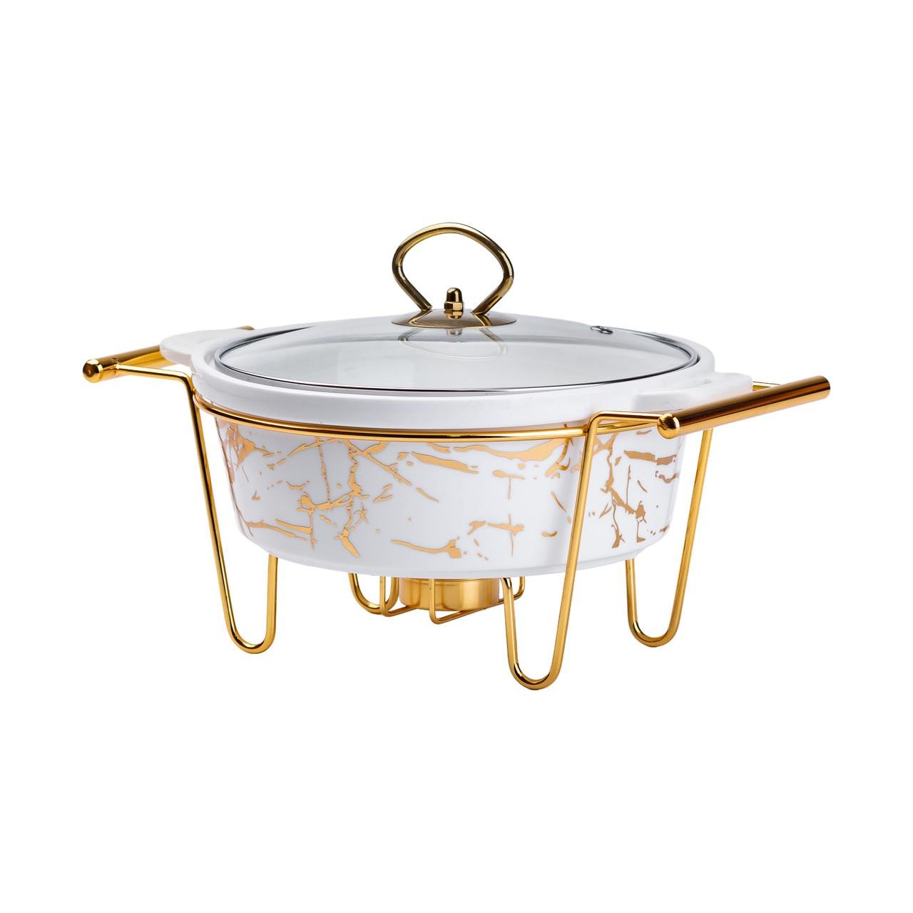 Мармит фарфоровый круглый 1 л с подогревом - фото 4