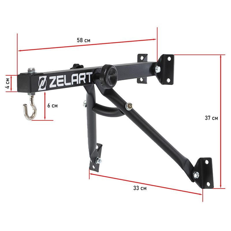 Крепление настенное BO-9646 с крюком для боксерского мешка Черный (37363167) - фото 3