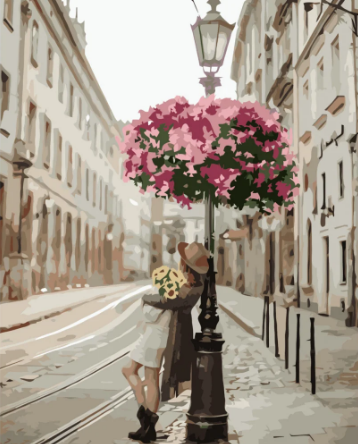 Картина по номерам Strateg Цветы на луговых столбах 40x50 см (VA-3735)