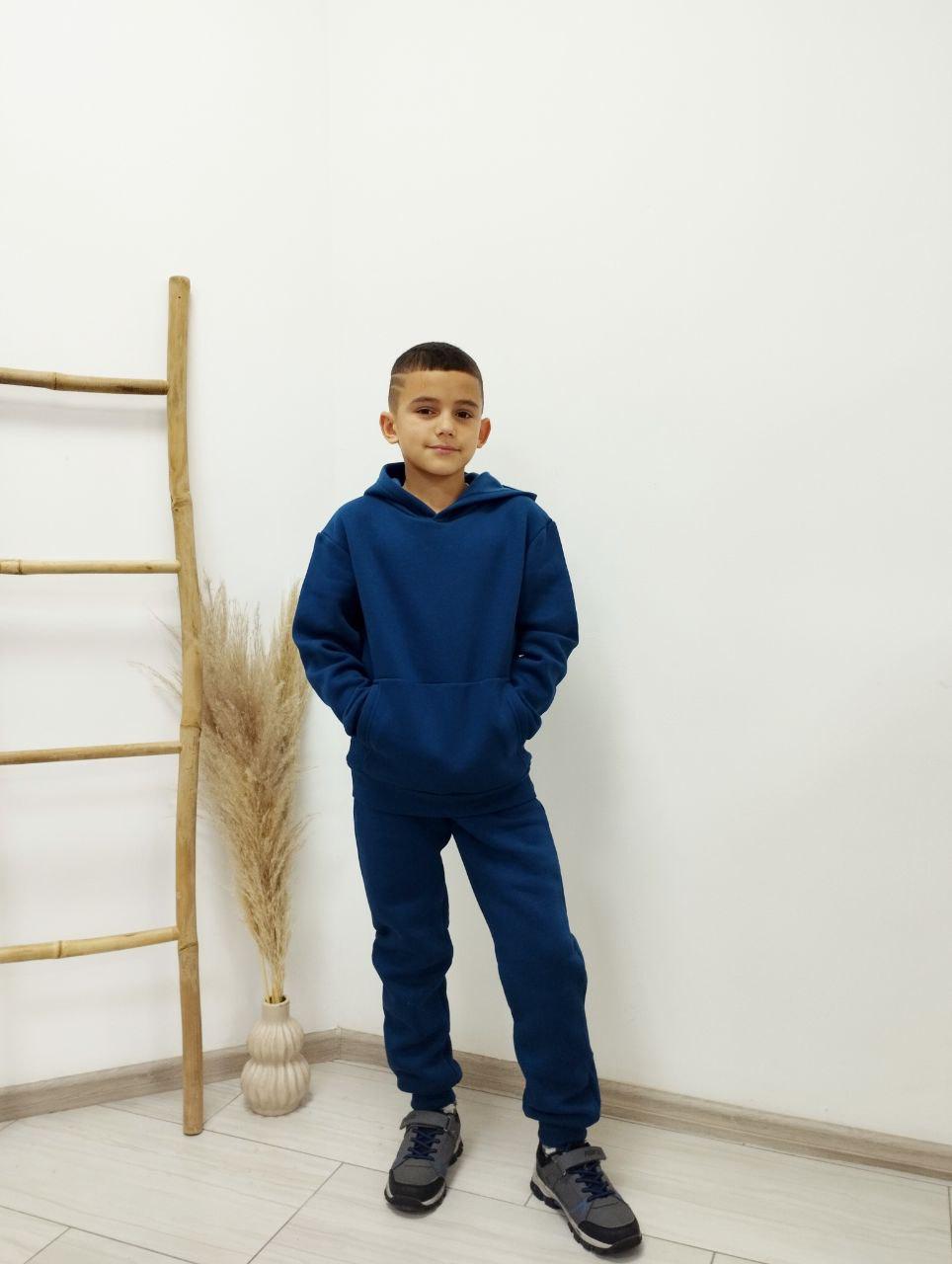 Спортивний костюм дитячий Тімі текс тринитка на флісі 122-128 см Синій
