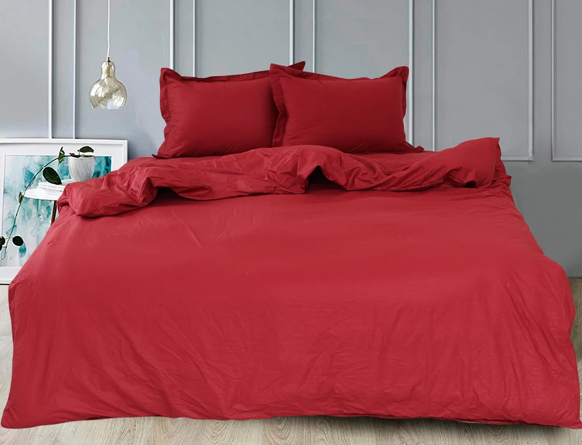 Комплект постельного белья TAG tekstil Bordo евро (846)