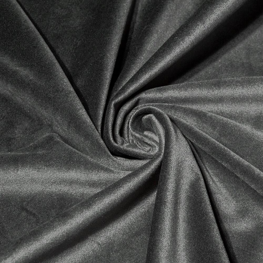 Ткань портьерная однотонная Бархат V-58 Графитовый (18983)