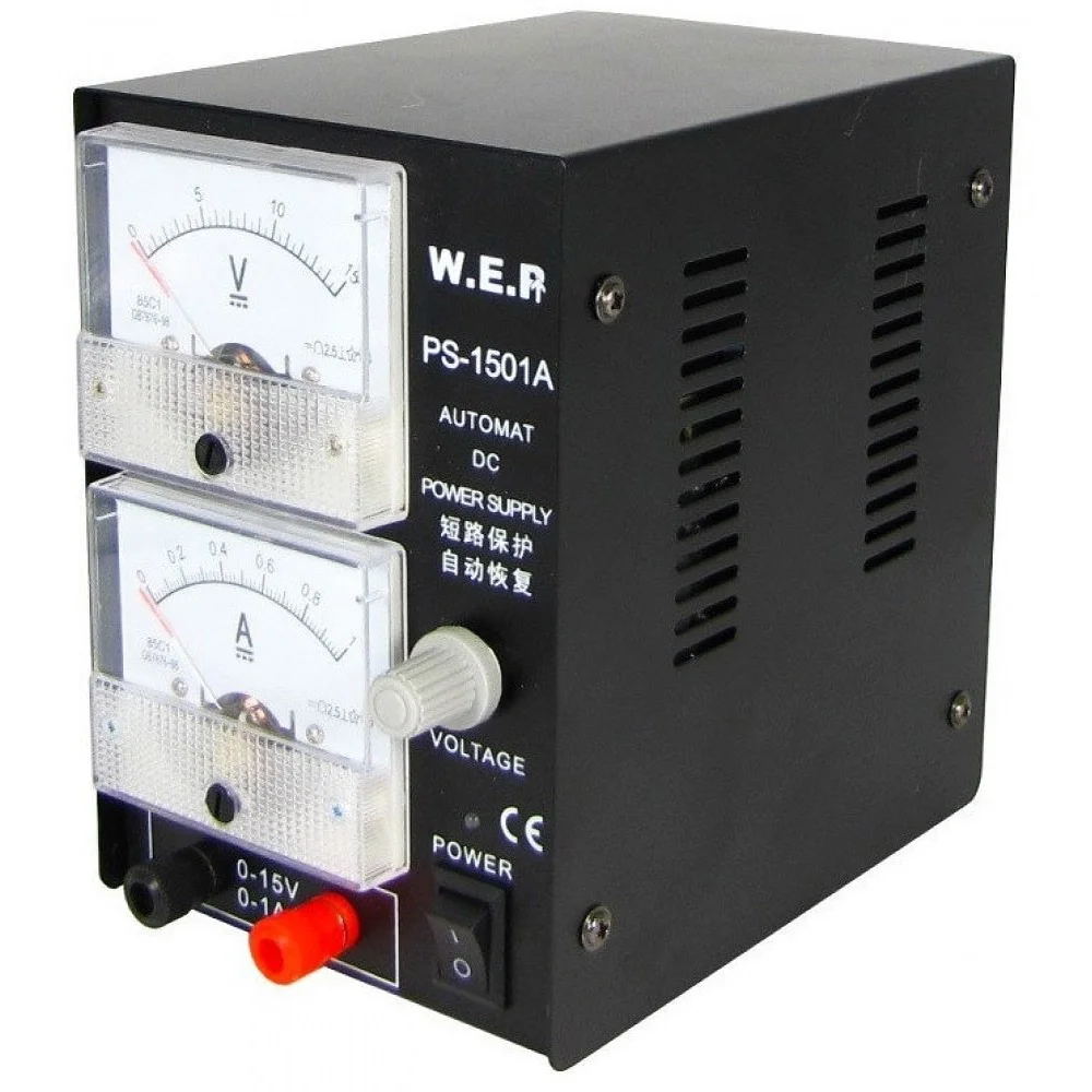 Блок питания WEP 1501A с аналоговой индикацией (8-22-20579) Блок питания WEP 1501A с аналоговой индикацией (8-22-20579)