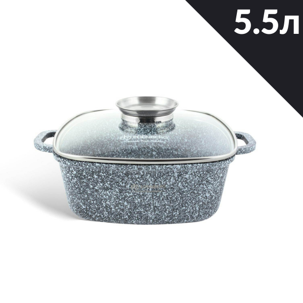 Кастрюля Edenberg с гранитным покрытием со стеклянной крышкой (EB-3974) - фото 1 Кастрюля Edenberg с гранитным покрытием со стеклянной крышкой (EB-3974) - фото 1