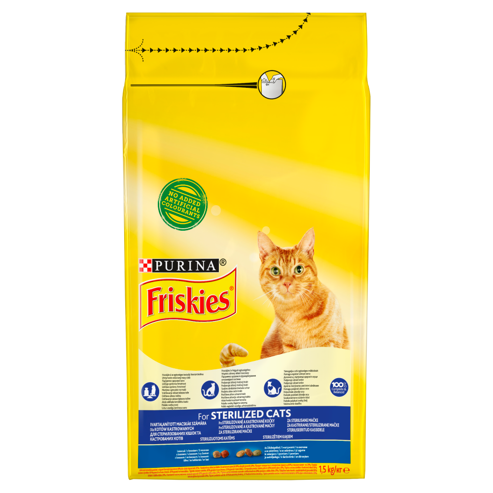 Сухий корм Purina Friskies Sterile з лососем та овочами для кастрованих кішок та стерилізованих кішок 10 кг