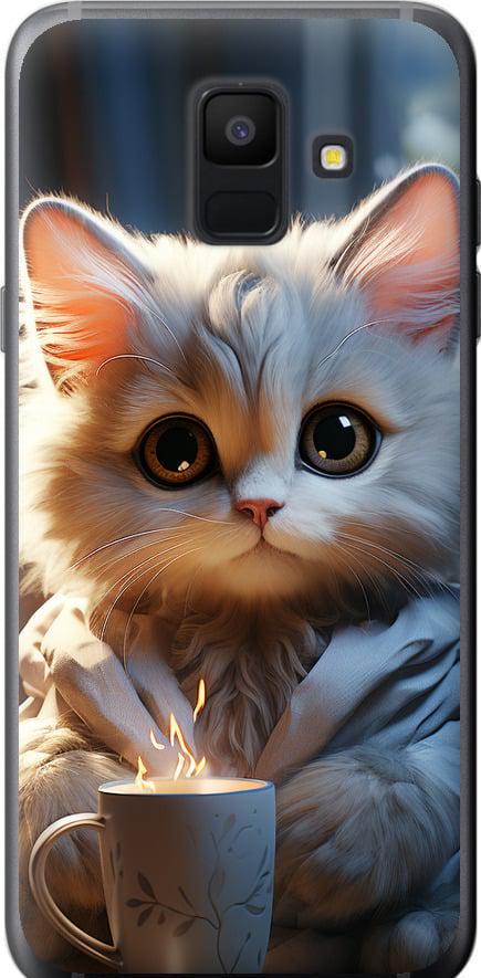 Чохол на Samsung Galaxy A6 2018 Білий кіт (5646t-1480-42517)