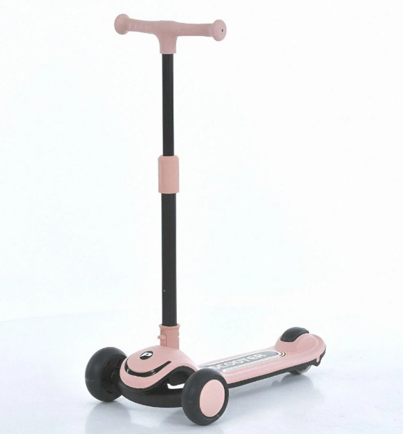 Самокат JR3-130-P складной полиуретановые колеса/подсветка/музыка платформа 28x13 см Розовый (26133053)